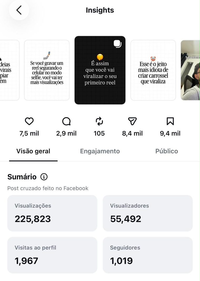 Resultado do Filipe: 225 mil visualizações